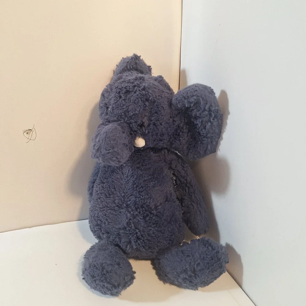 Jellycat Bashful Blue Elephant Retired Navy Blue White Tusk London‎ Toy 12